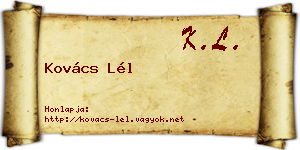 Kovács Lél névjegykártya